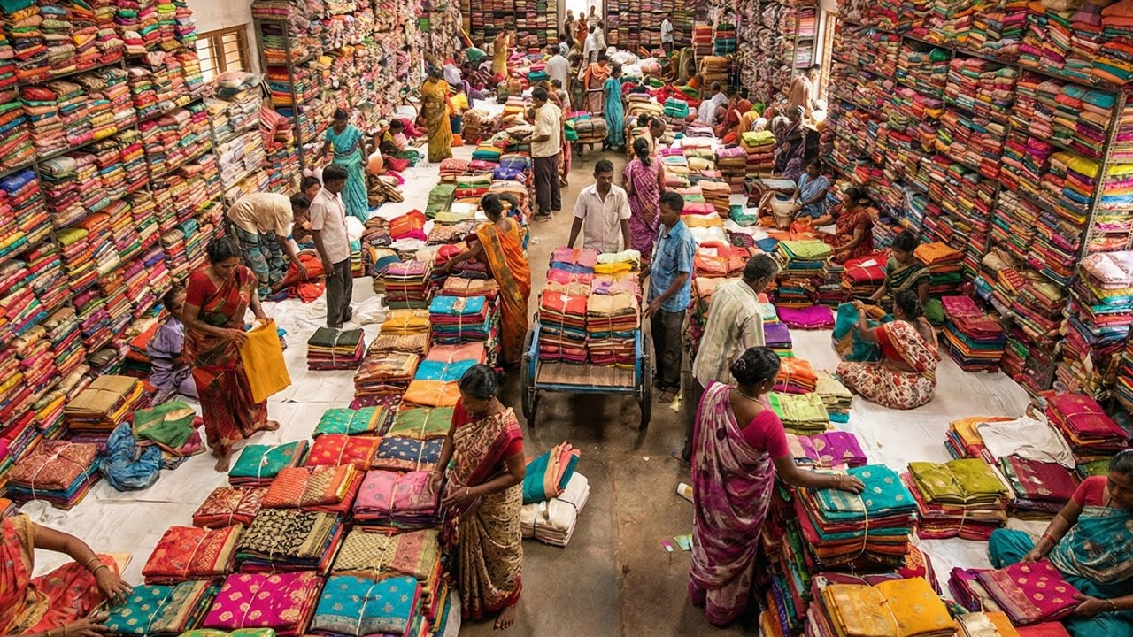 1000 वाली साड़ी फैक्ट्री से, साड़ी 125 से/ Saree Manufacturer / Surat saree wholesale market #saree