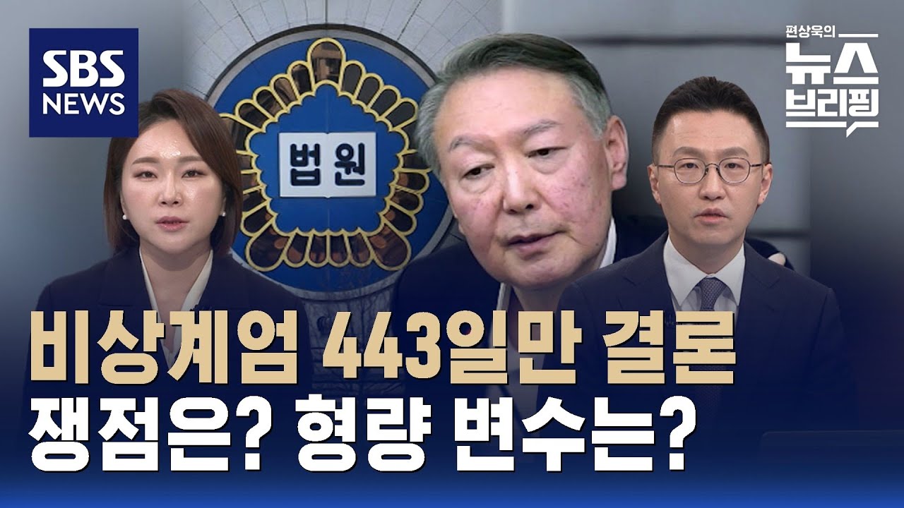 '피고인 윤석열' 운명의 날…'비상계엄=내란' 인정될까 / SBS / 편상욱의 뉴스브리핑