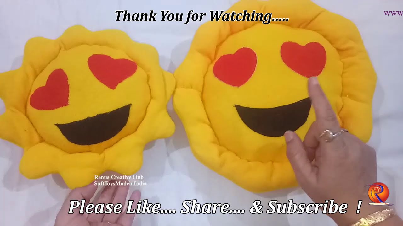 Soft toys diy..... How to make Smiley Pillow  at home in easy way in hindi....