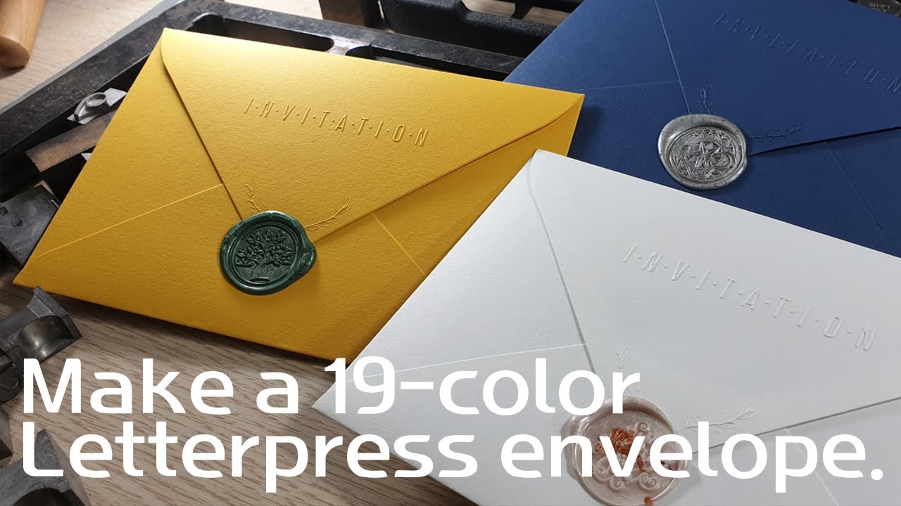 19 Color Envelope Making & Letterpress Foil Processing 19가지 칼라 봉투만들기 &  봉투에 레터프레스 박/형압 가공하기