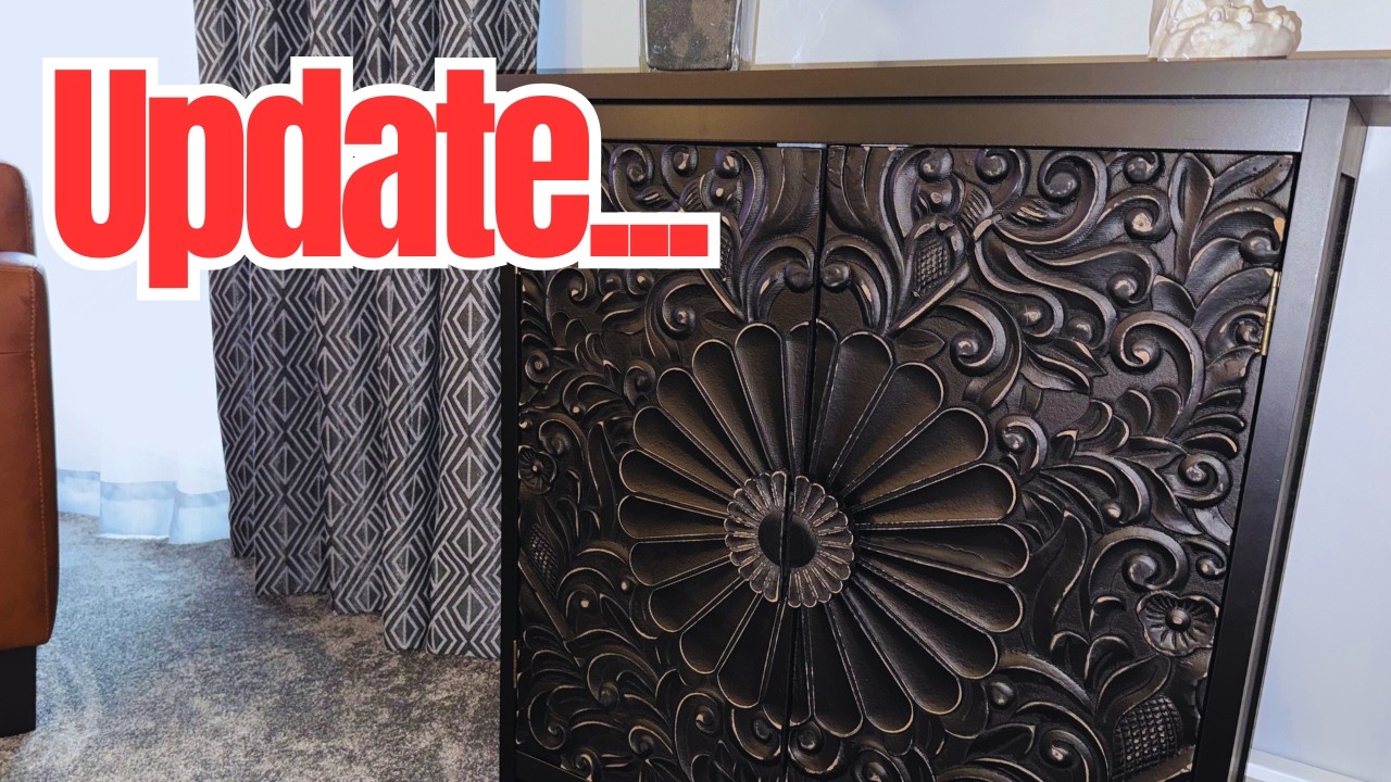 Review of Sophia & William 2-Door Accent Cabinet, Distressed Storage Cabinet with 2 Carved Doors
