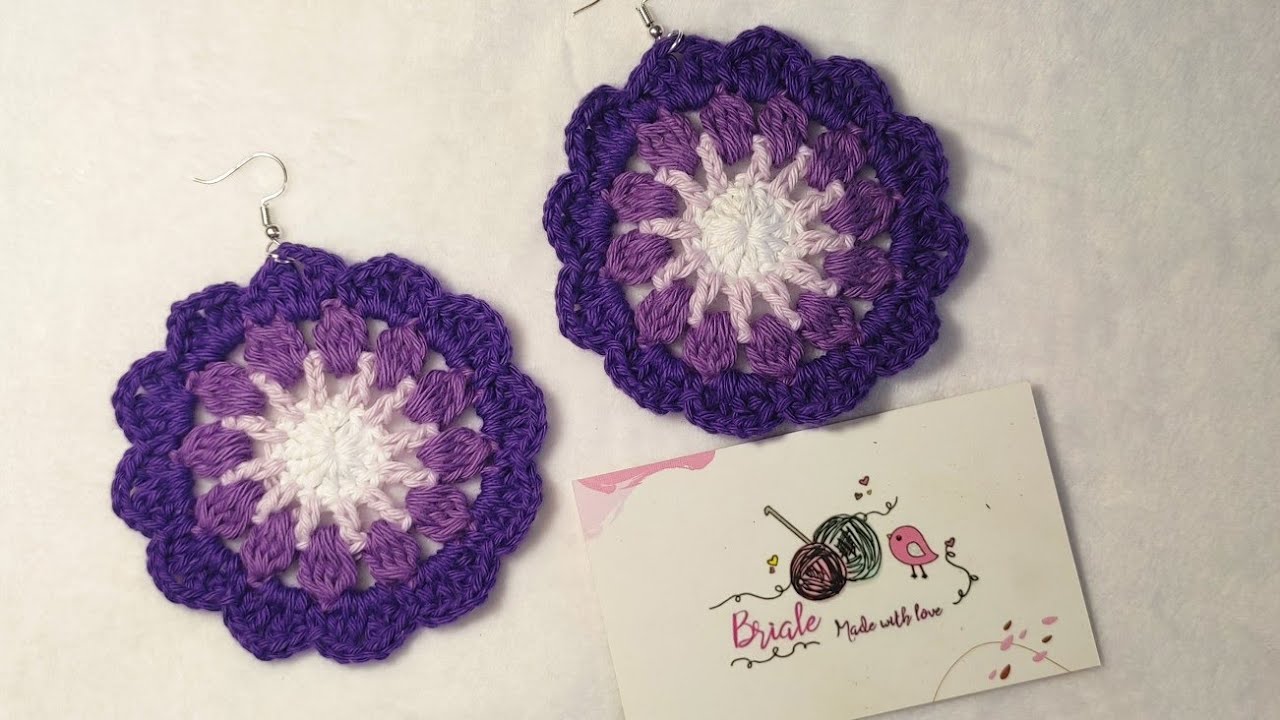 Aretes mandala tejidos a crochet