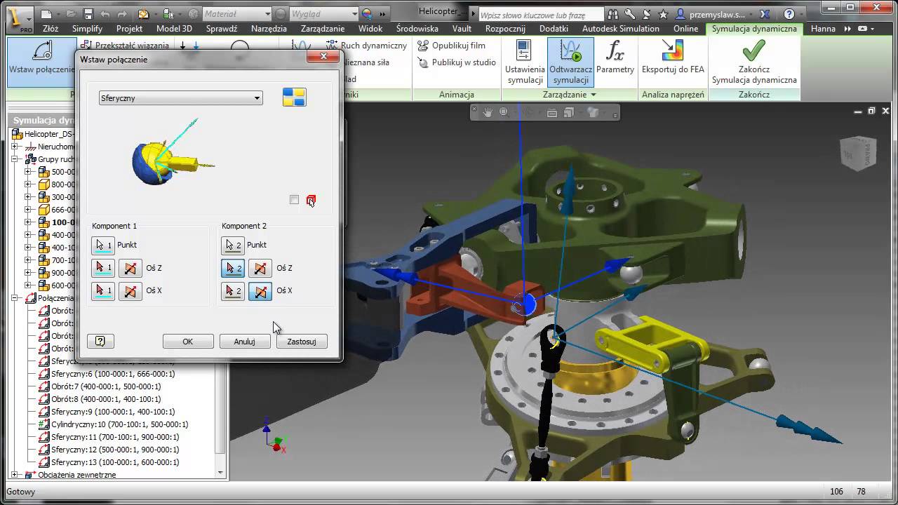 Autodesk Inventor - Symulacja Dynamiczna
