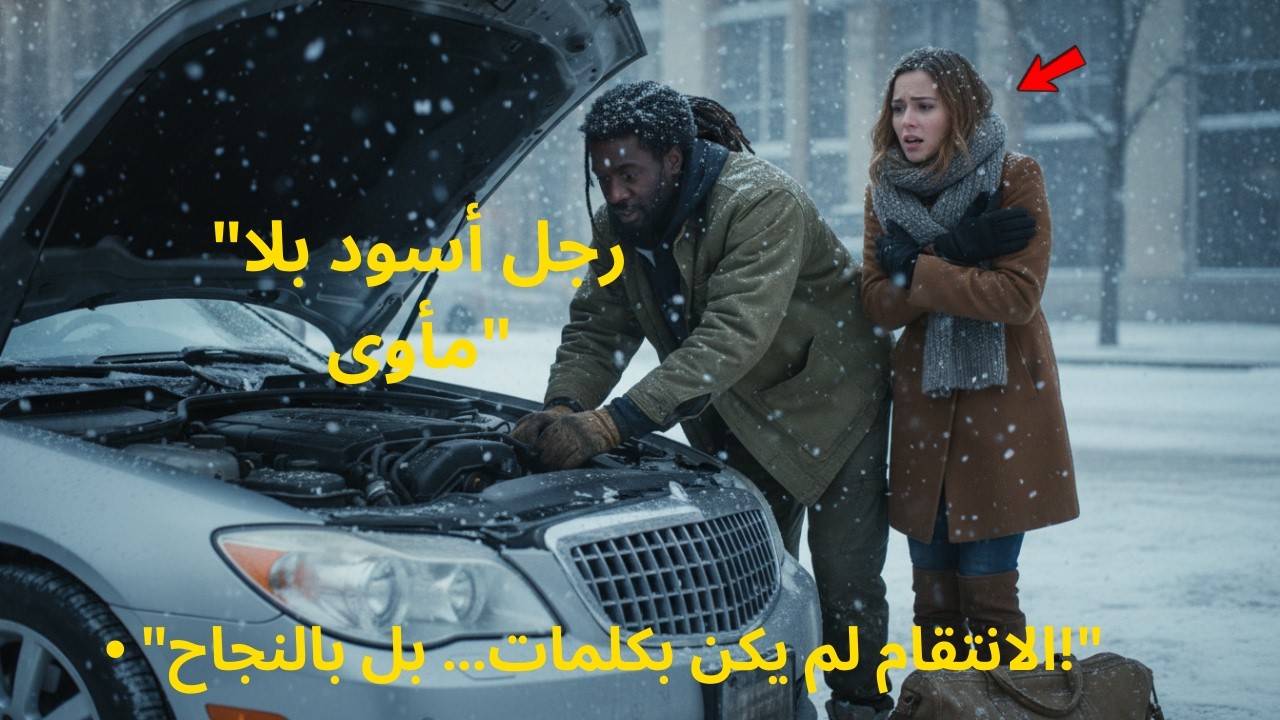 رجل أسود مشرّد يساعد امرأة في عاصفة ثلجية… وفي اليوم التالي يحدث ما لم يتوقعه أحد! 😱❄️