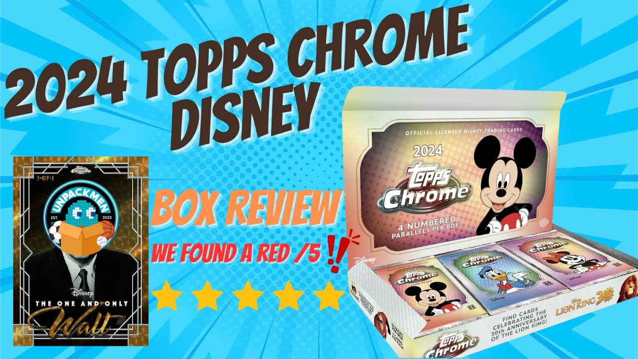 RED /5🤯🚨🔥 2024 Topps Chrome Disney Hobby Box Review 