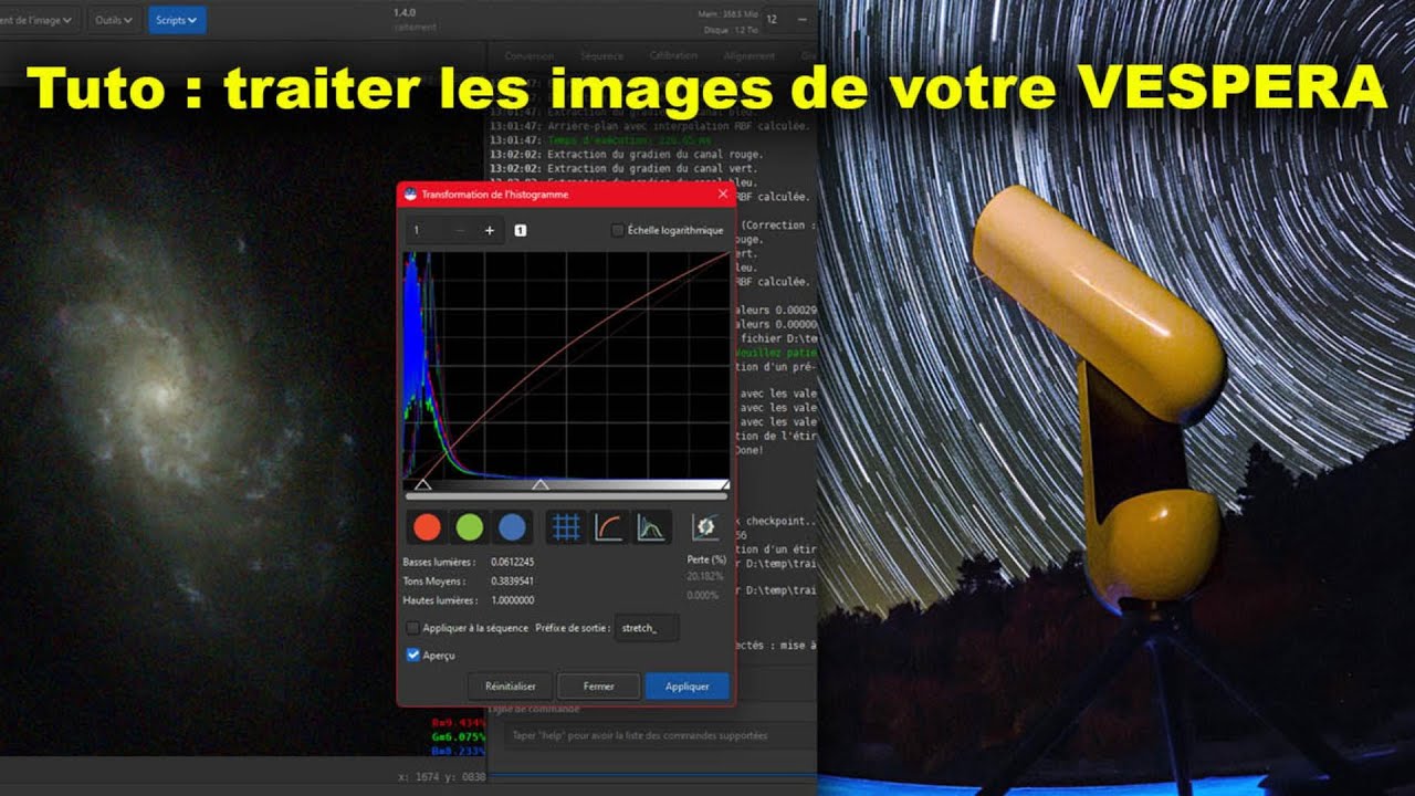 Comment traiter simplement les images de votre lunette Vespera avec SIRIL ?