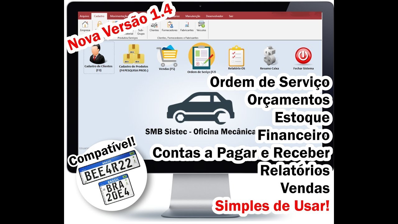 Programa para Oficina Mecânica com Ordem de Serviço, Estoque, Financeiro, Caixa Versão 2019