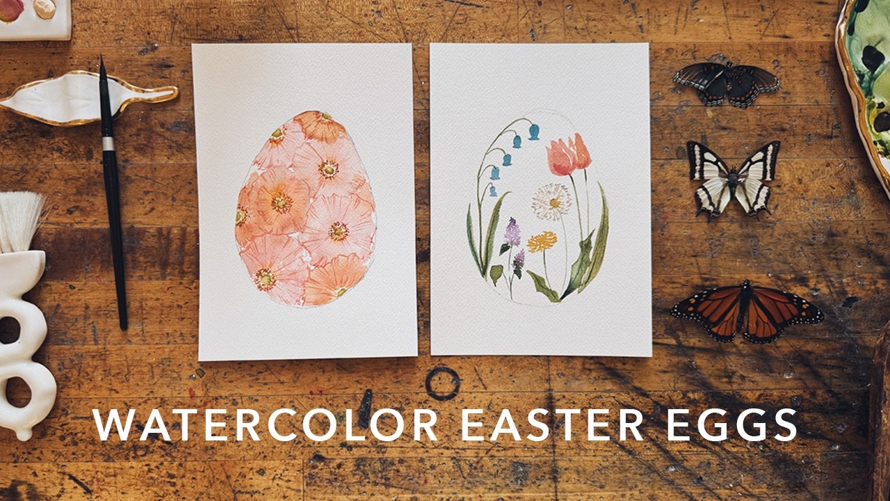Paint Two Floral Easter Eggs | Watercolor Easter Inspired Tutorial by Sarah Cray of Let's Make Art