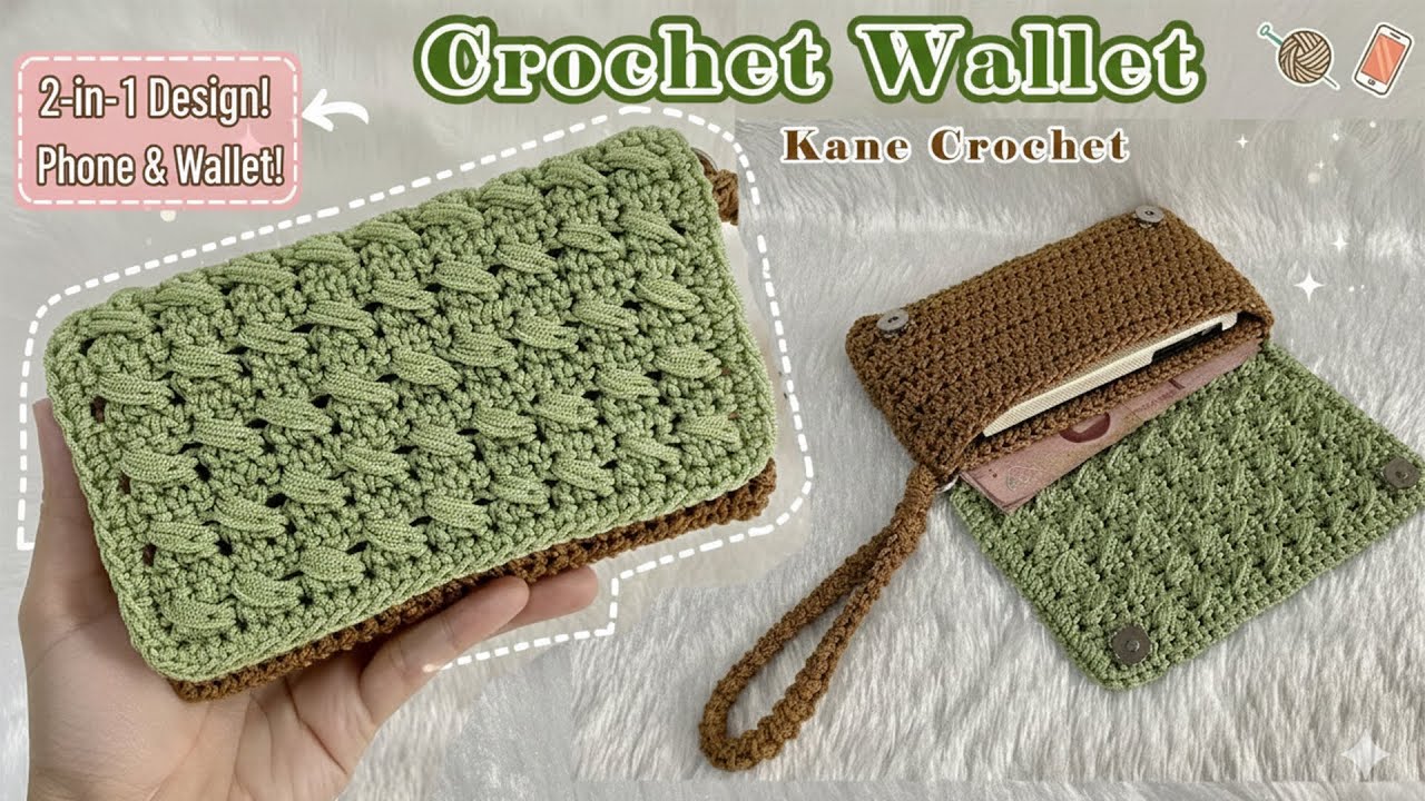 Crochet 2-in-1 Wallet Phone Pouch Tutorial 😊 Crochet Cell Phone Bag Pattern