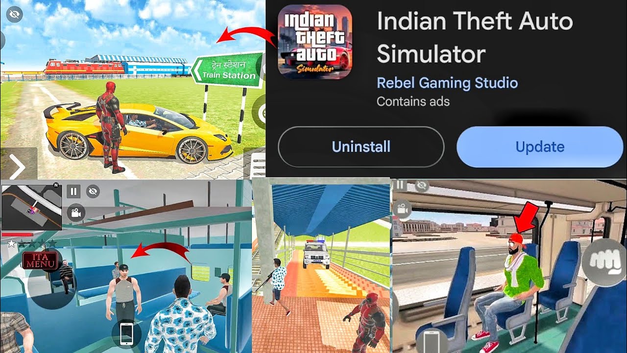 Indian Theft Auto Simulator New Update 🚆 NPC Inside Train 😱 Secret Features + Luxury Car Purchase🔥
