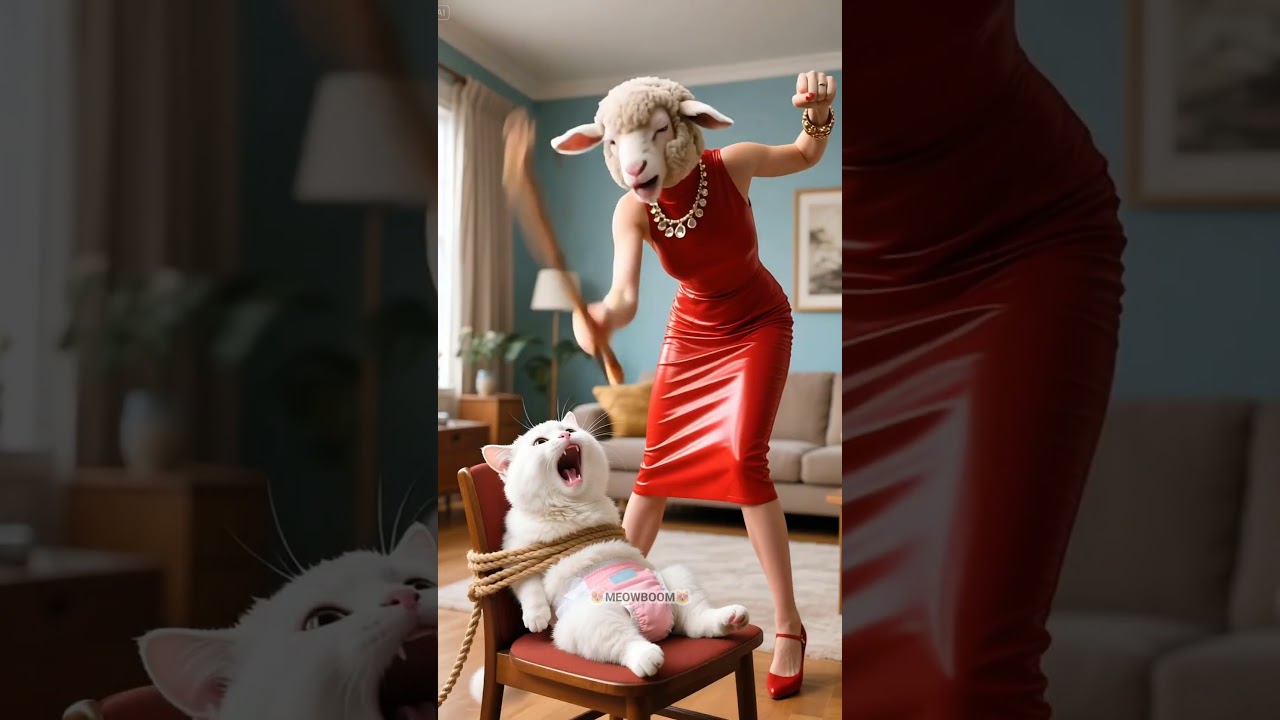 🐱✂️🐑Kitten and the Sleeping Sheep Prank👠😲#animation #supercattales #catfunny #cat #supercattalespaws