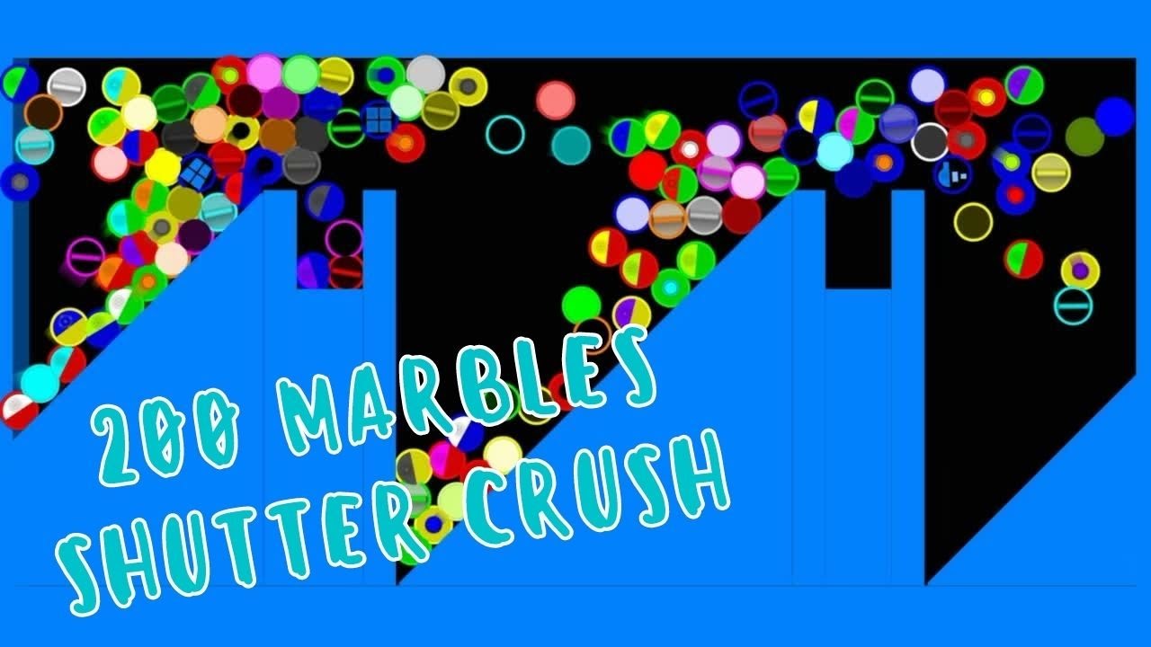 200 Marbles Shutter Crush - Marble Survival #3 - Algodoo Marble Race