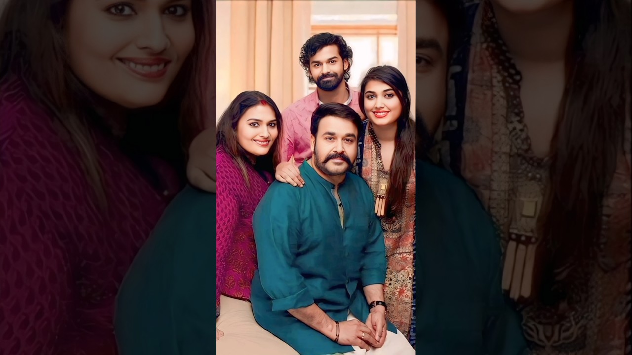 Mohanlal son and daughter with wife ❤️😘#viralvideo #mohanlal #family #actor #trending #shorts 🥵