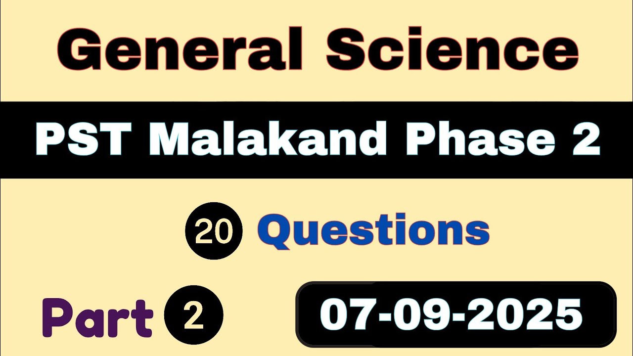 ETEA PST Malakand Phase 2 Test 07-09-2025 | Malakand Division PST Test | PST Test Malakand