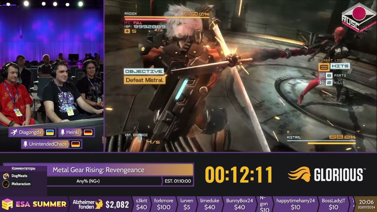 [RU] Metal Gear Rising: Revengeance [Any% (NG+)] от @diagongdx - #ESASummer2024