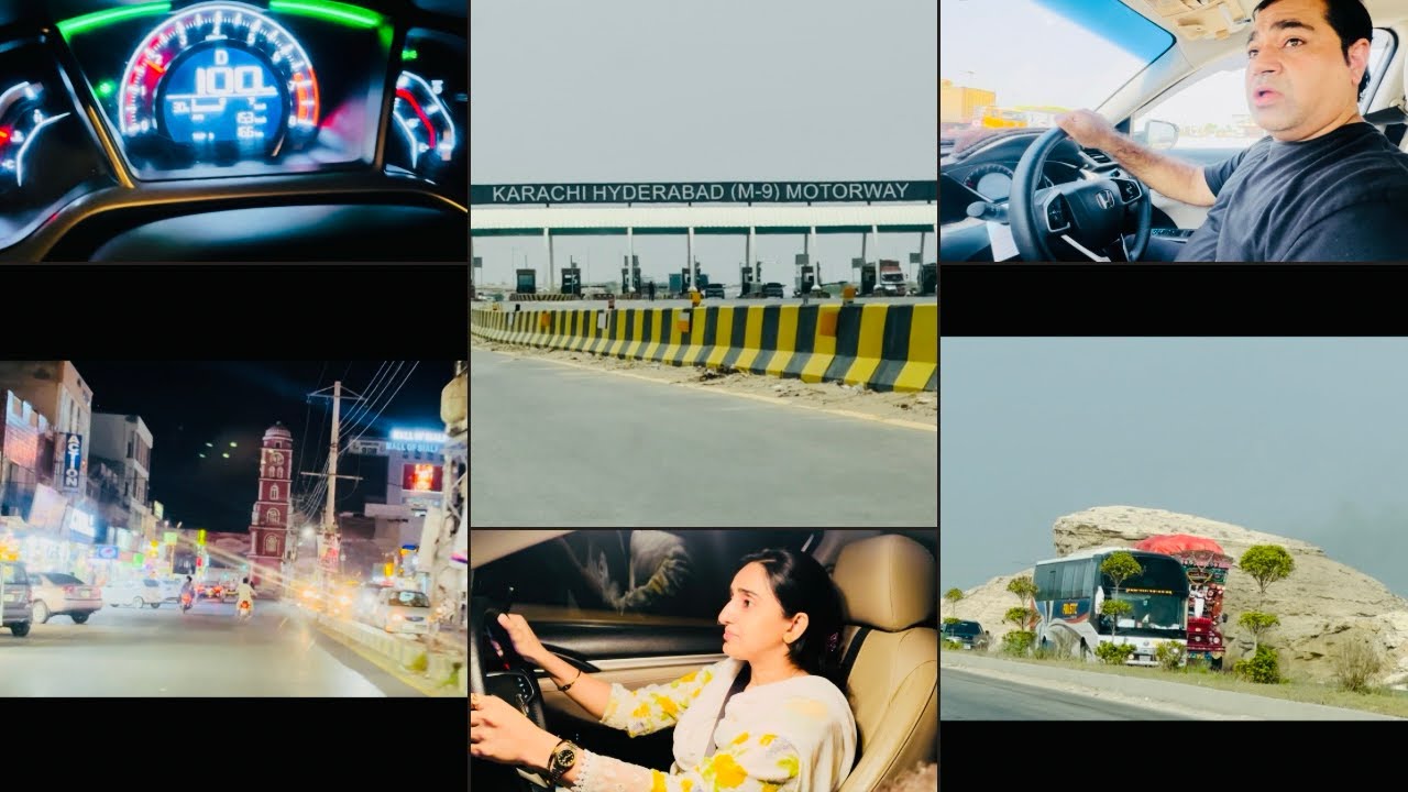 Sid & me Going Sialkot to Karachi by Car Via Motor way & GT Roads see the beautiful views