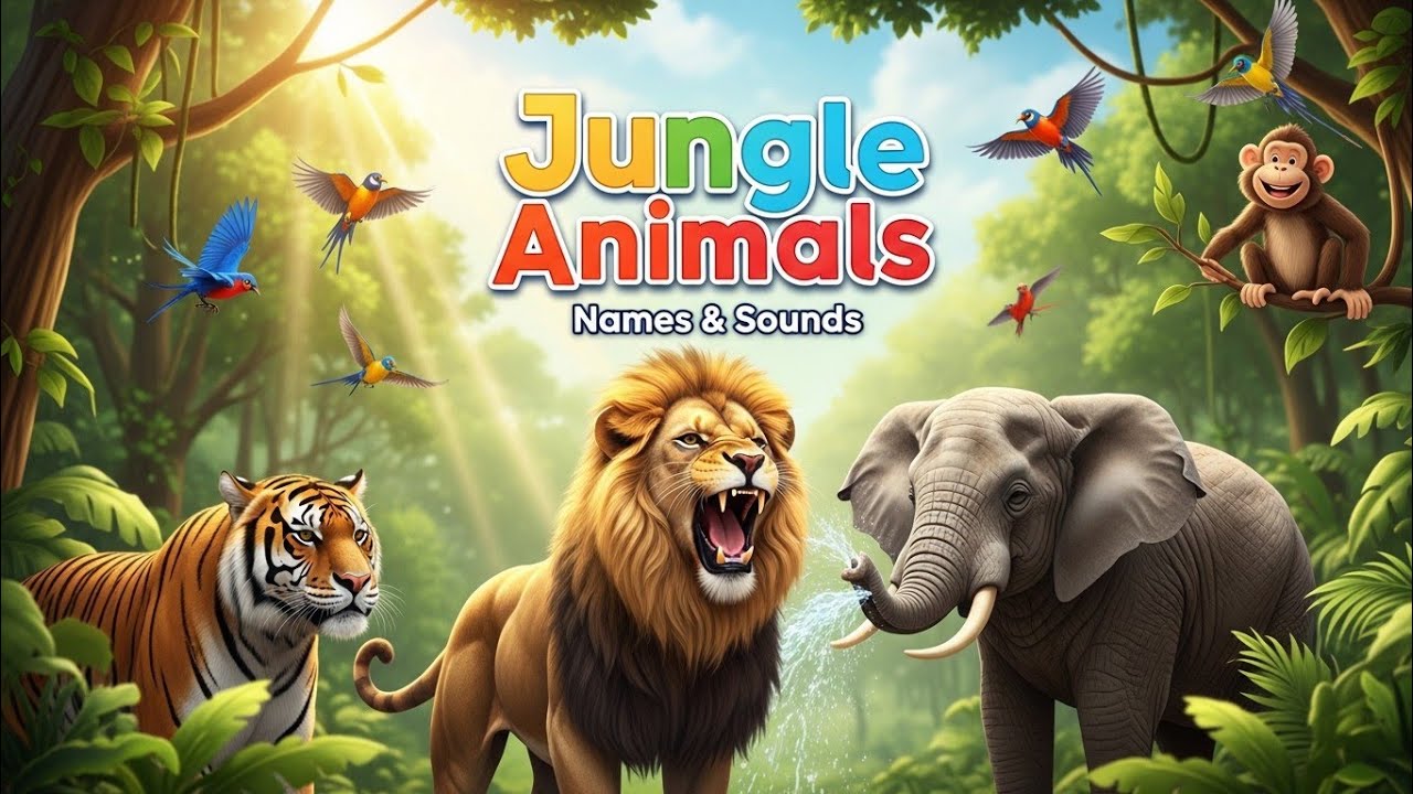 Real Jungle Animals 🦁 | Learn Names & Sounds for Kids | Realistic Jungle Animals | Wild Animal World