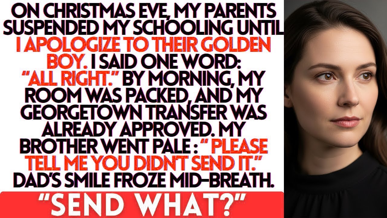 My Parents Suspended My Schooling On Christmas Eve, Until I Apologized To Their Golden Boy  So I…
