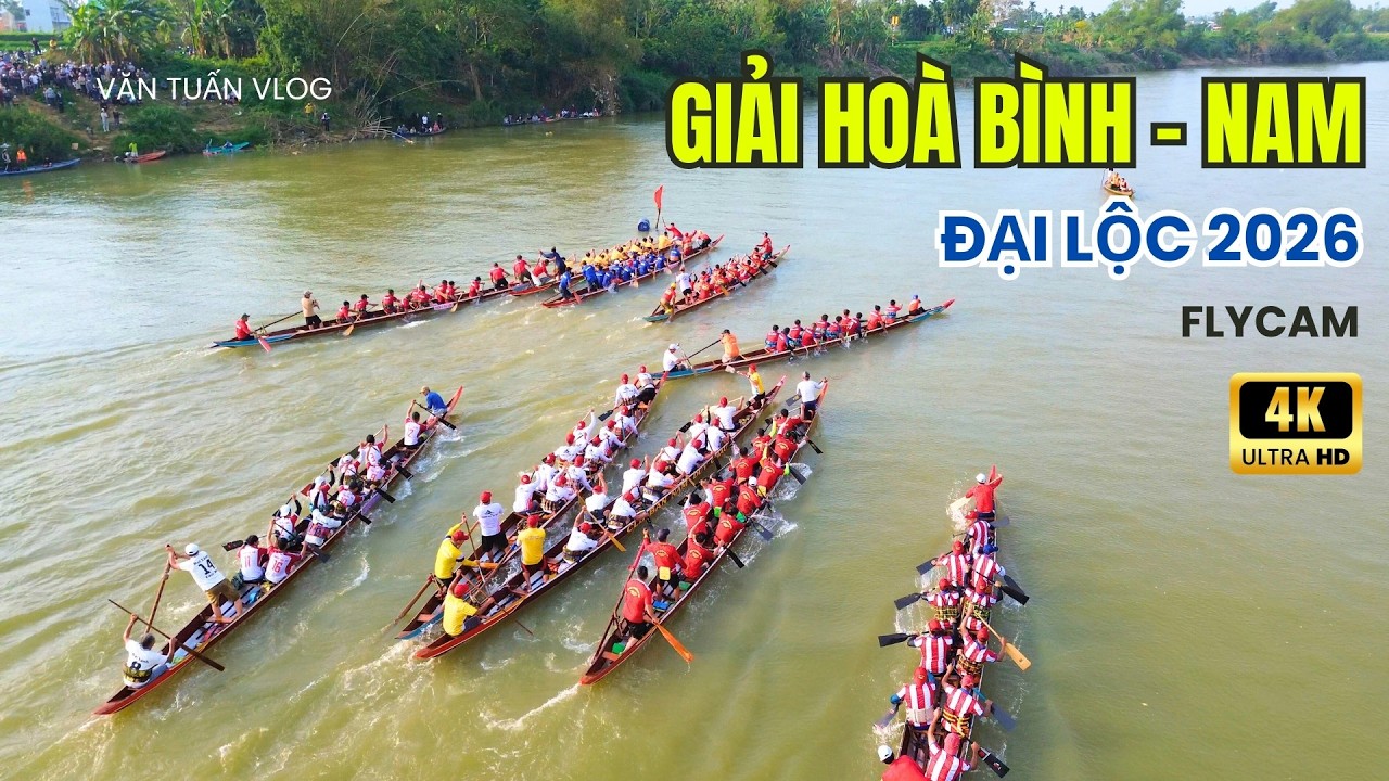 Giải Hòa Bình Đua Thuyền Đại Lộc Năm 2026 - Góc Flycam | Văn Tuấn Vlog