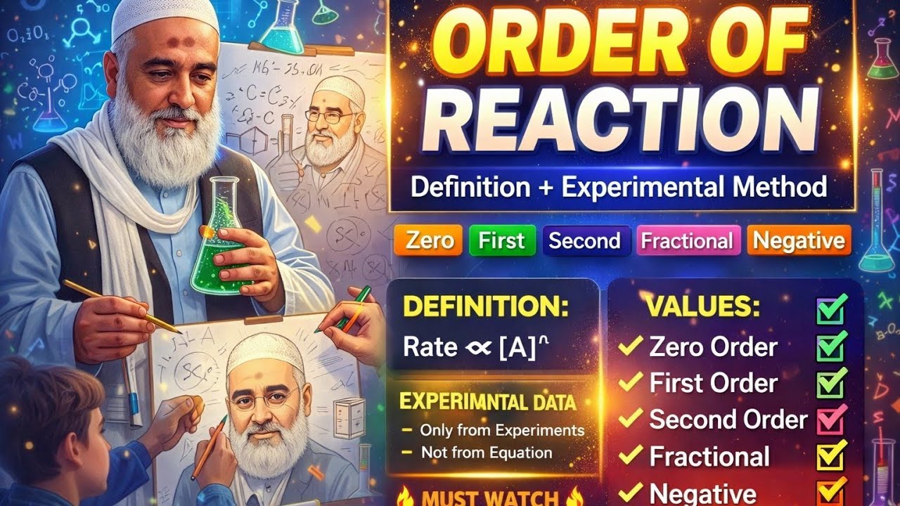 ORDER OF REACTION: Definition + Experimental Method | Zero to Negative Order @chemistrywallah120