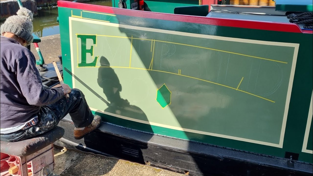 14# Signwriting Narrowboat Emerald by Robert Naghi