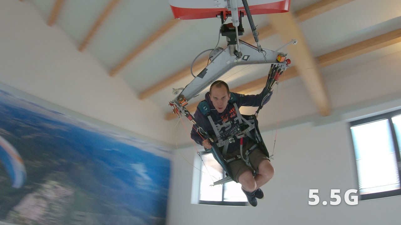 Paragliding G-Force training on a simulator - G-Force Simulator in Hochries