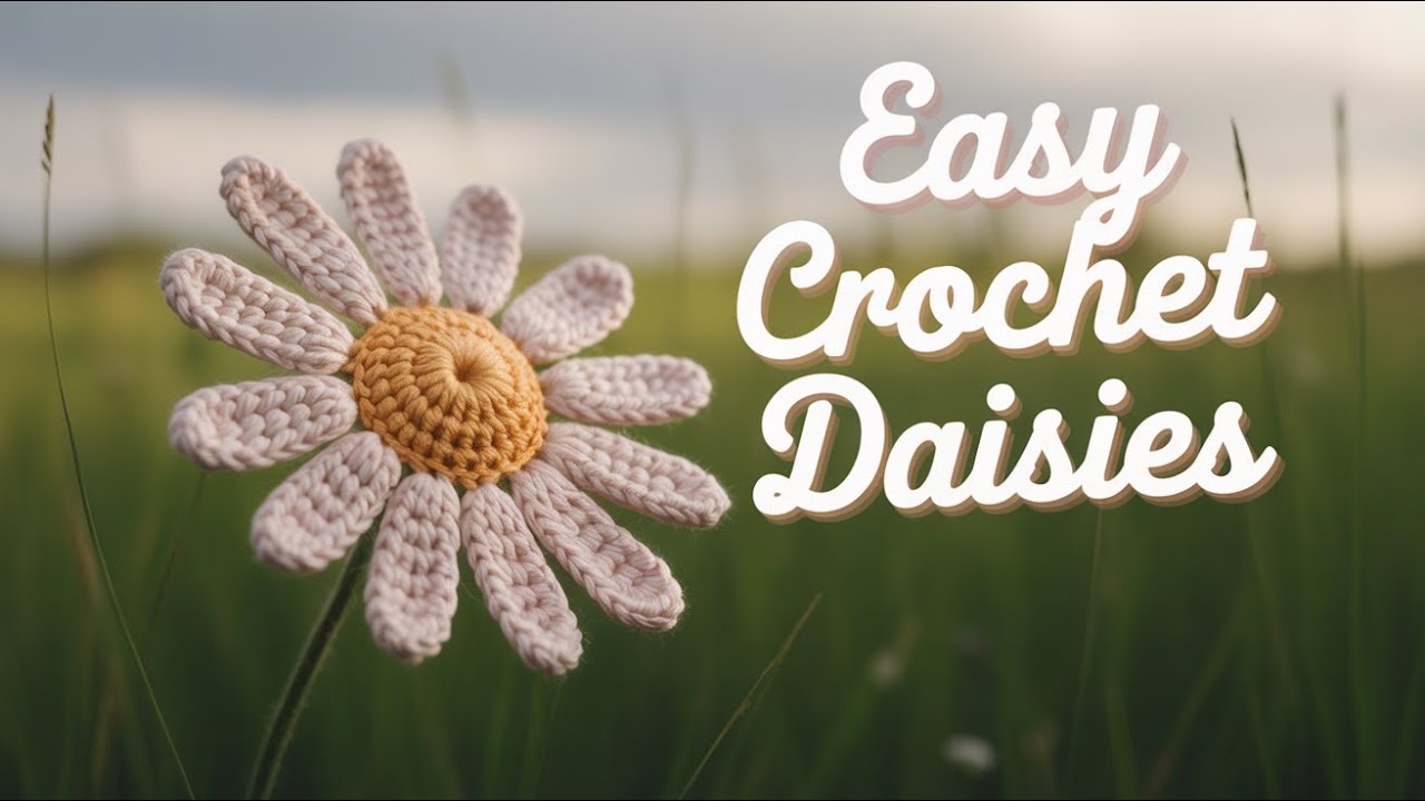 Step-by-Step Crochet Daisy Flower Tutorial | Easy Crochet Flower Pattern for Beginners 🌼