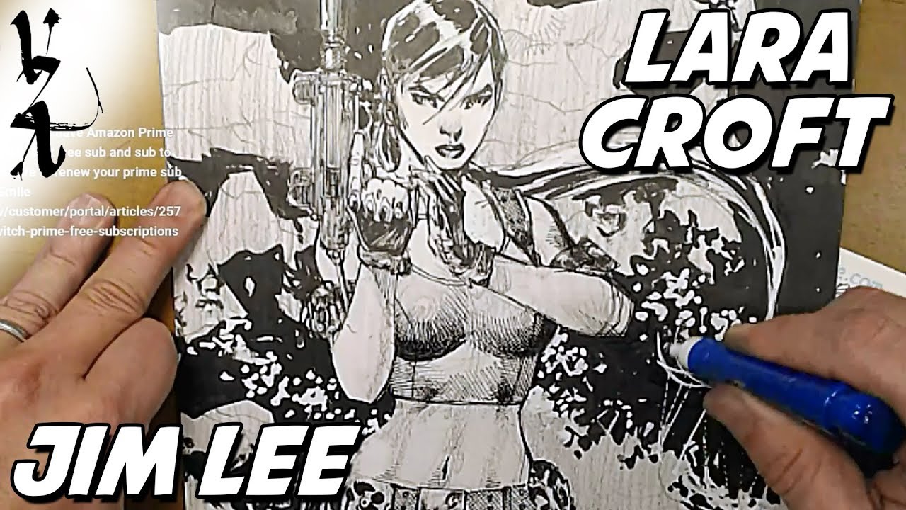 Jim Lee drawing Lara Croft Tomb Raider