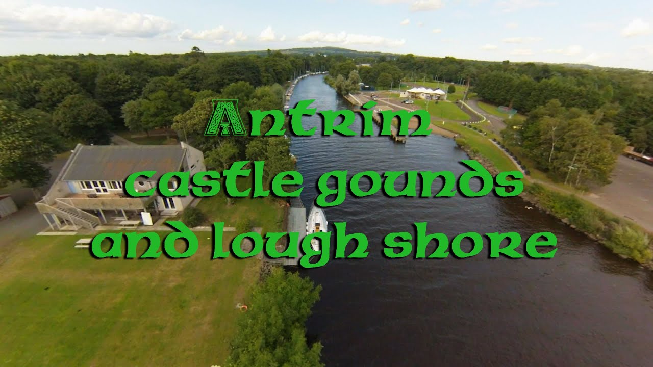 antrim castle grounds and lough shore from above ( dji phantom )