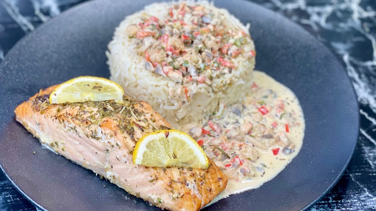 ПАВЕ ИЗ ЛОСОСЯ 🐟 С маринадом, ароматным рисом и изысканным соусом! С субтитрами