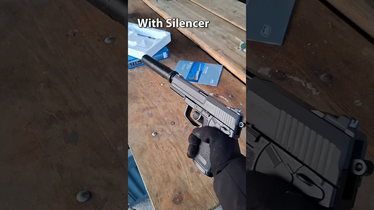 With silencer VS without silencer #airsoft #shorts
