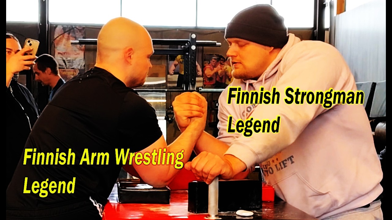 Saaranluoma Pynnönen Kingelin Aimasmäki. Arm Wrestlers prepare for Finnish national championships