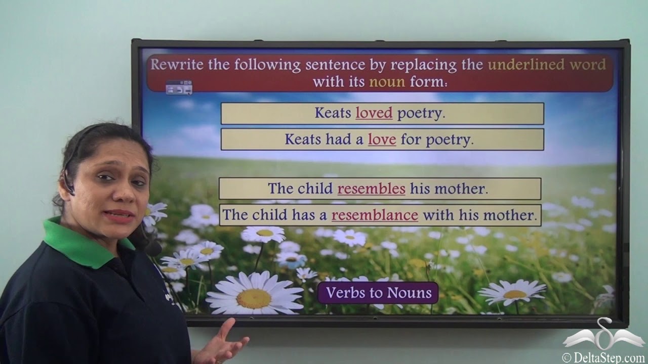 Transformation of Sentences using different parts of speech
