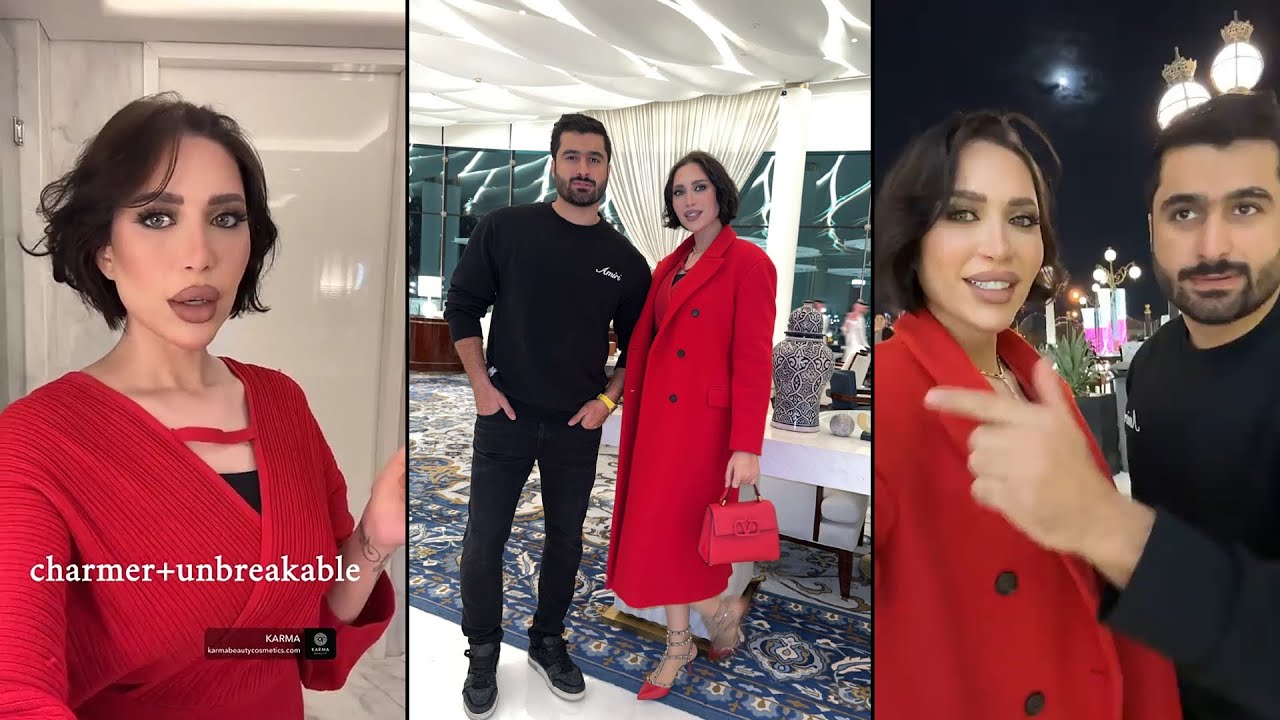 كشخة دكتوره خلود بالاحمر في المعرض💙وامين يحرجها مع المنتخب الاردني ضد العراق !!