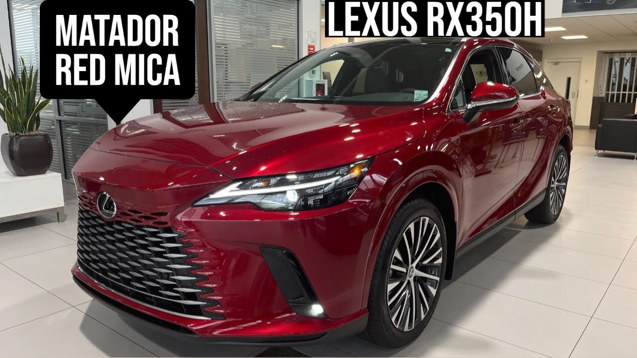 NEW LEXUS RX350H HYBRID LUXURY IN MATADOR RED MICA WITH BLACK INTERIOR, 4K