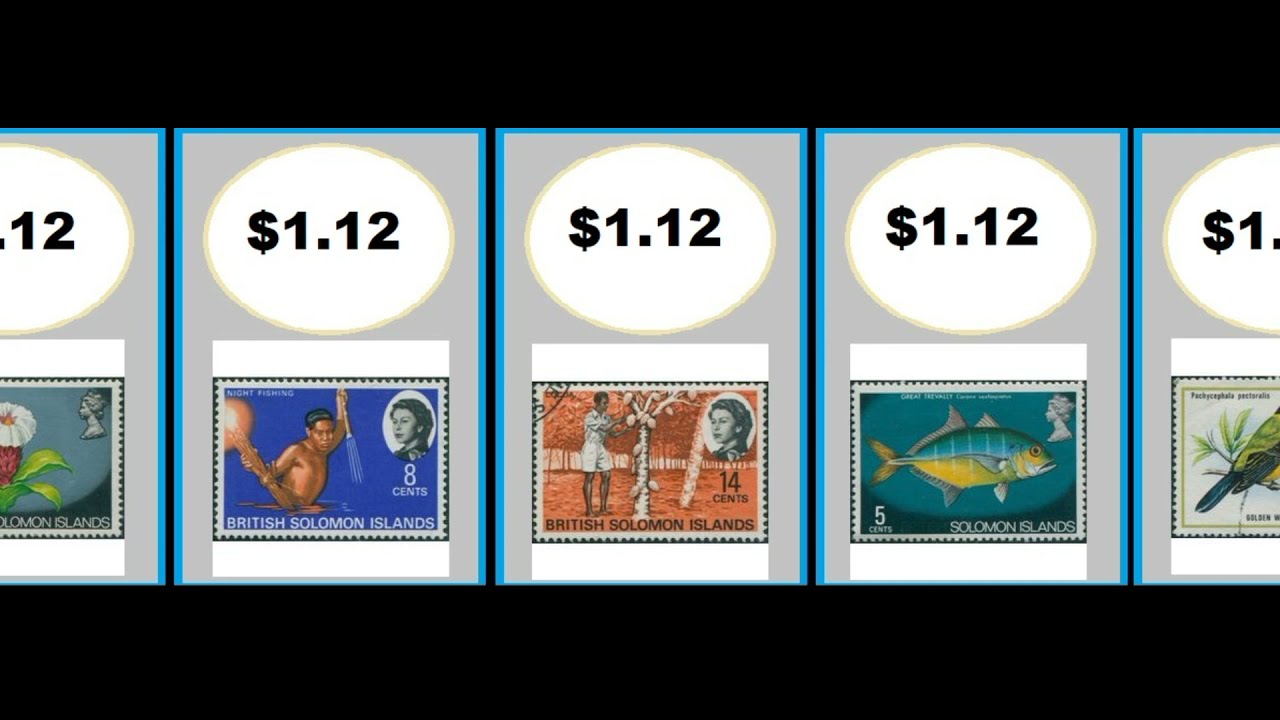 English  British Solomon Islands - old stamp prices values