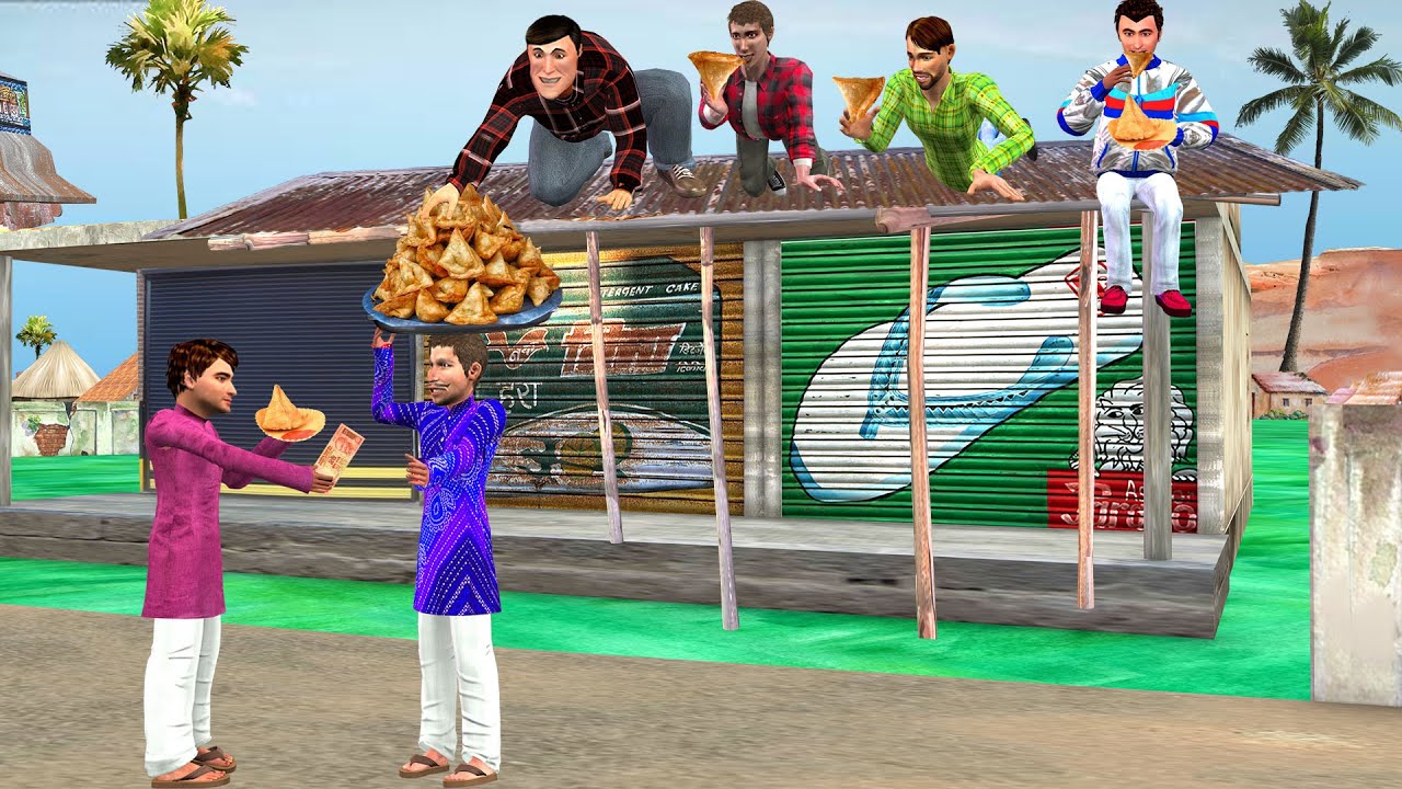 Greedy Samosa Wala Famous Street Food Samosa Thief Hindi Kahani Moral Stories New Comedy Video
