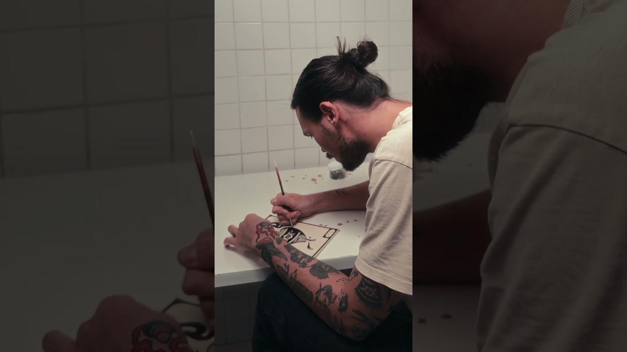 Traditional tattoo flash process | Spit shading