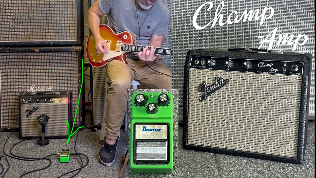Fender CHAMP gets the PERFECT PUSH from the TUBESCREAMER!!