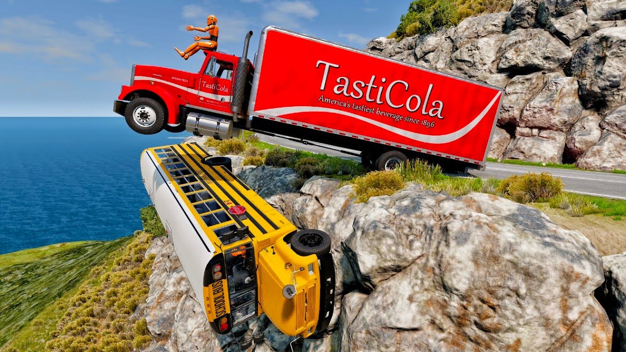 Car vs Cliff Dangerous mountain drop 💥😵 | Beamng drive #78!