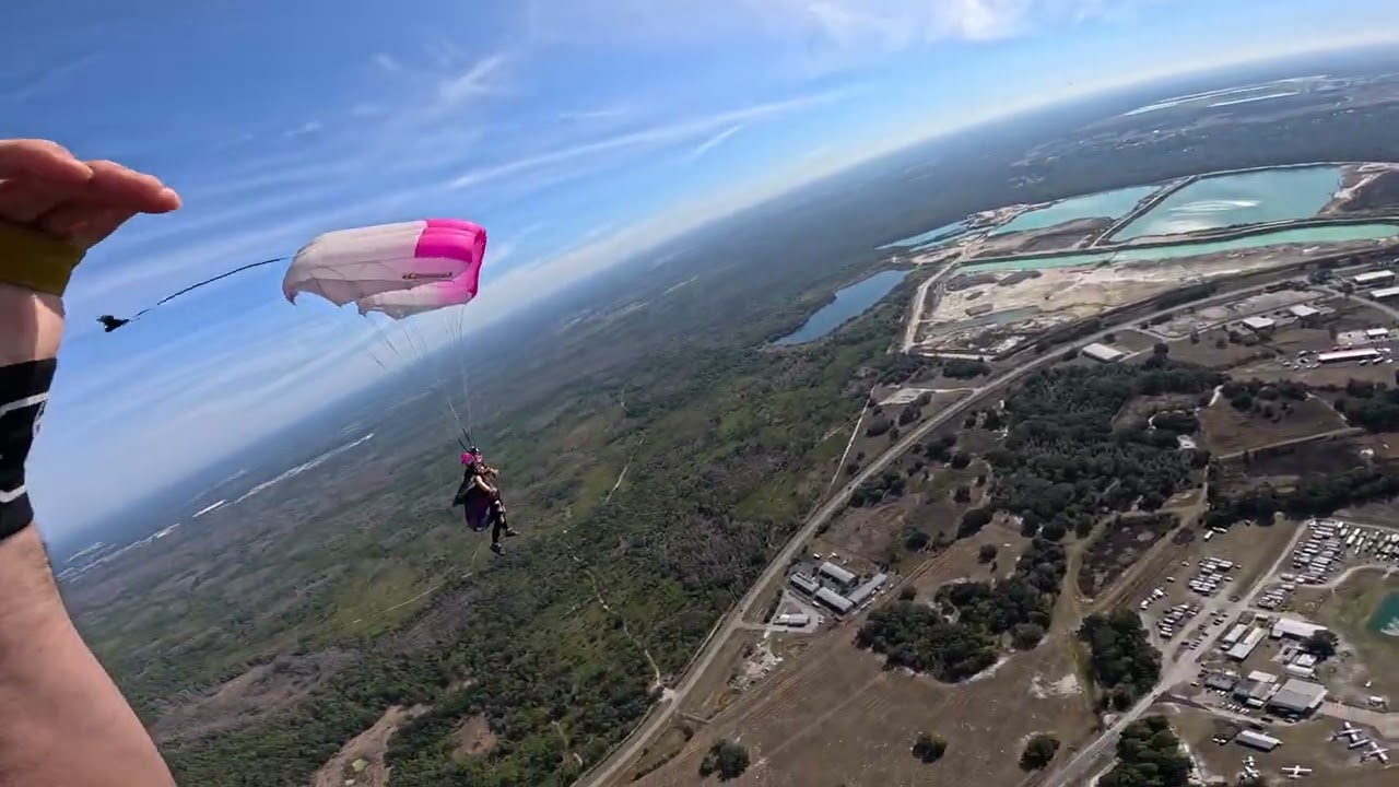 Kristie canopy after wingsuit jump