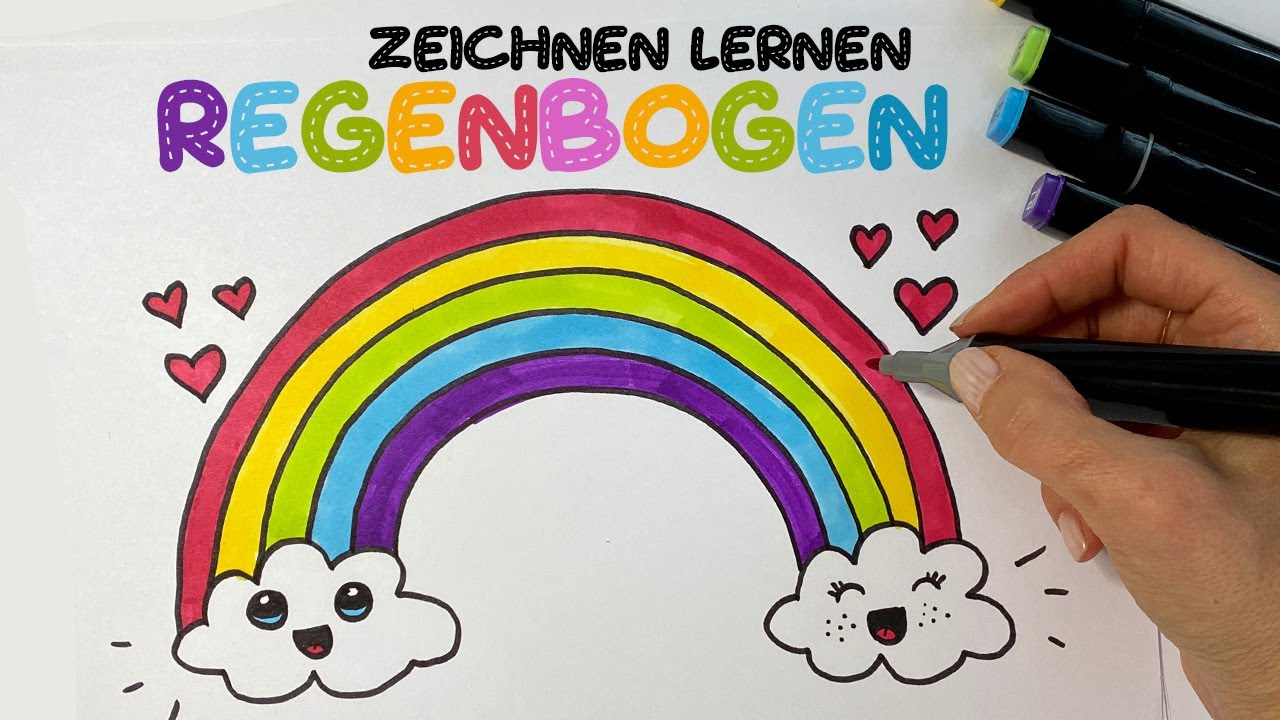 EINFACH REGENBOGEN ZEICHNEN 🌈   I Schritt für Schritt Kinder 3+ Jahre Alt