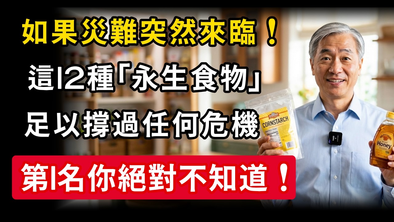 如果災難突然來臨！这12種放10年不會壞的食物，足以撐過任何危機，第1名你絕對想不到！#防災食物 #生存智慧 #銀髮族準備 #長期儲糧 #慧心養生