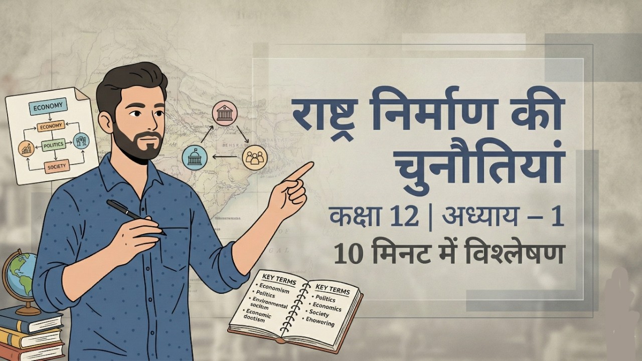 🗺️ राष्ट्र निर्माण की चुनौतियां - ⏰ 10 मिनट में खल्लास | Complete Chapter Class - 12 Pol. Science