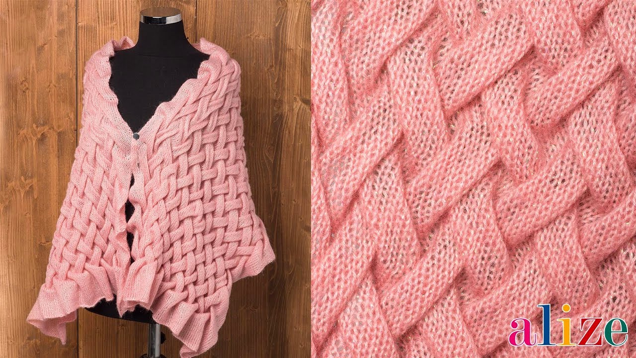 Büzgü tekniği ile  Angora Gold kullanarak Fark Yaratan Şal yapımı - Making Effective Ruffle Shawl