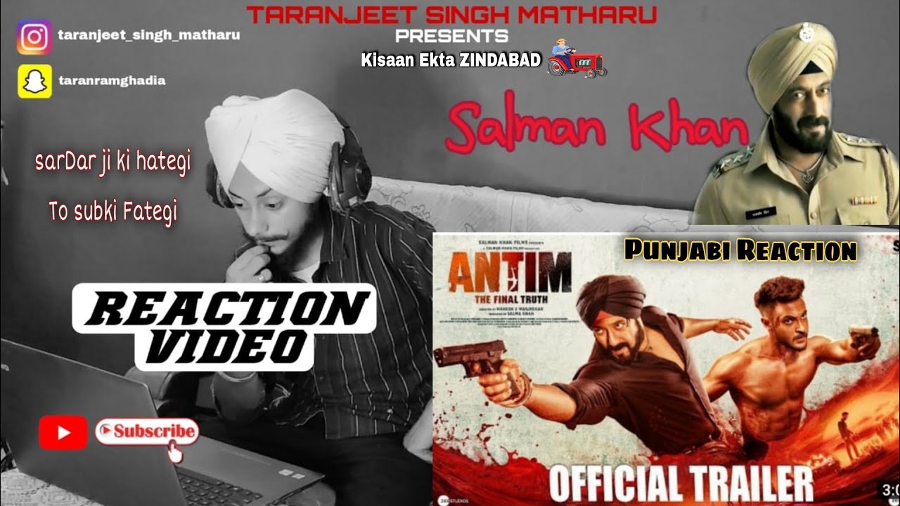 Reaction to ANTIM: The Final Truth - Official Trailer | Salman Khan Nov 26 | Kisaan Ekta Zindabaad💪