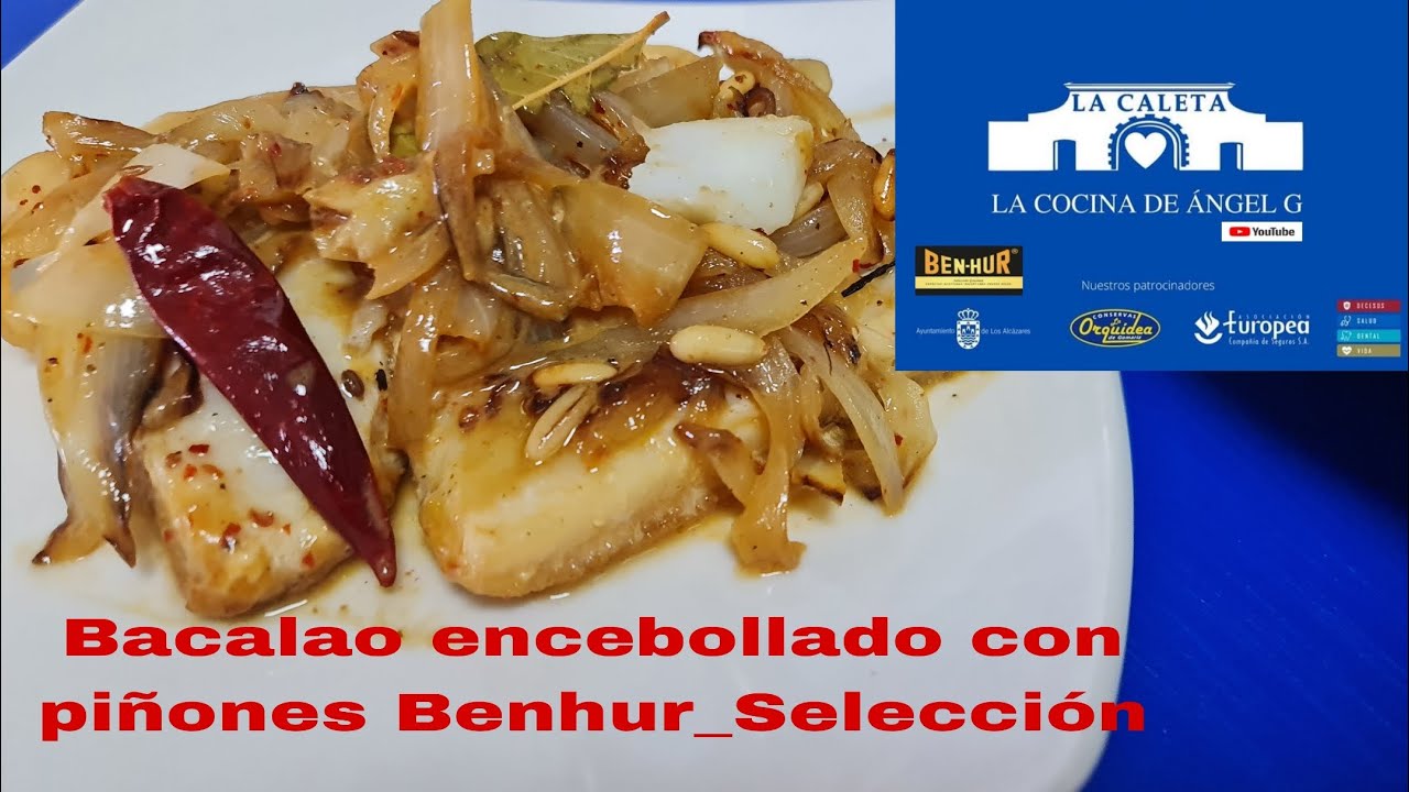 Bacalao encebollado con piñones benhur