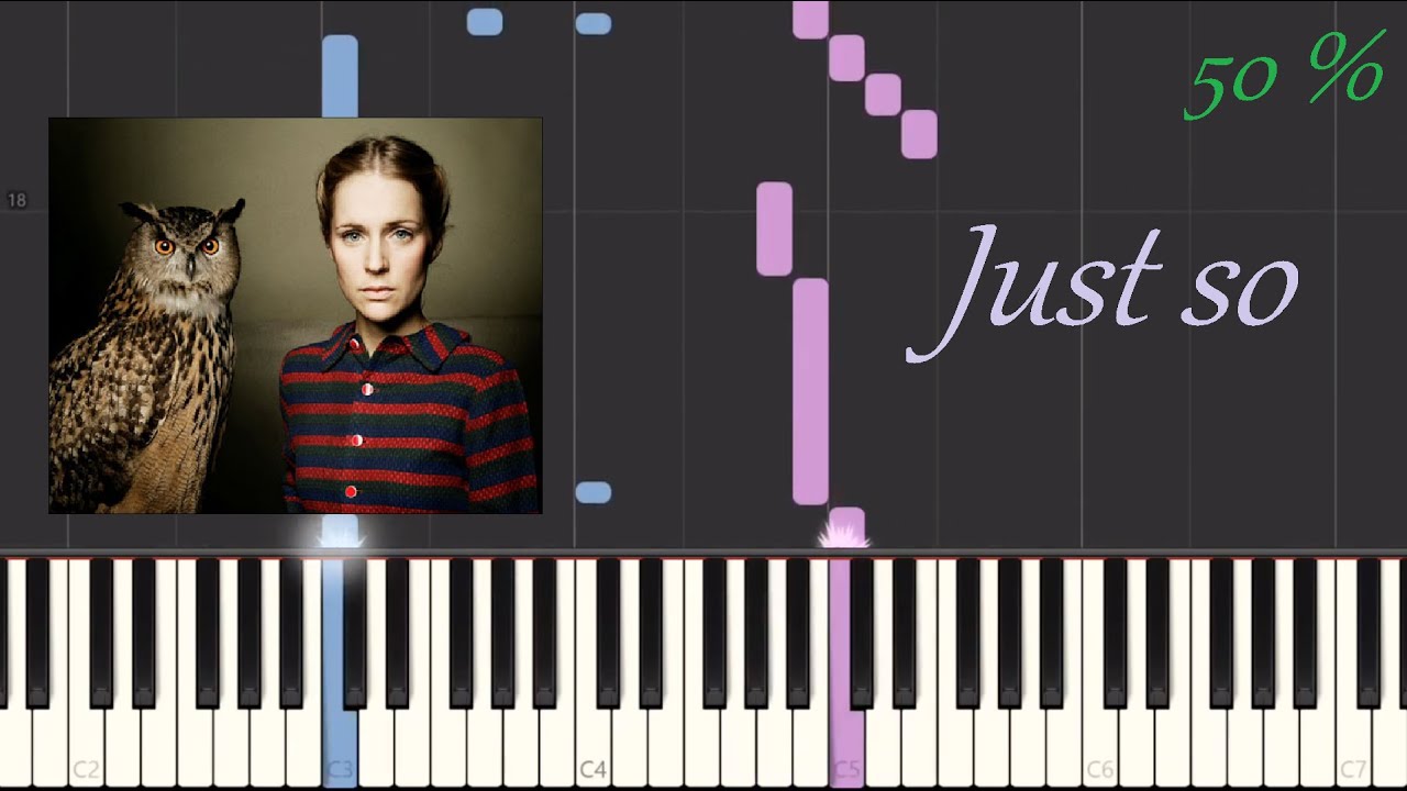 Just so - Agnes Obel piano tutorial (Synthesia) 50 %