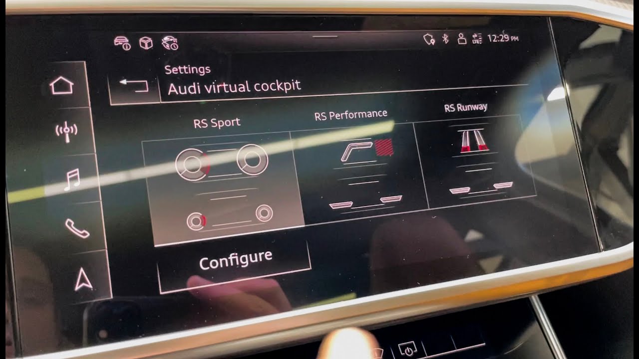 Режимы виртуальной приборной панели Audi Sport Unique RS 2021+ (RS6, RS7, RSQ8, RS4, RS5)