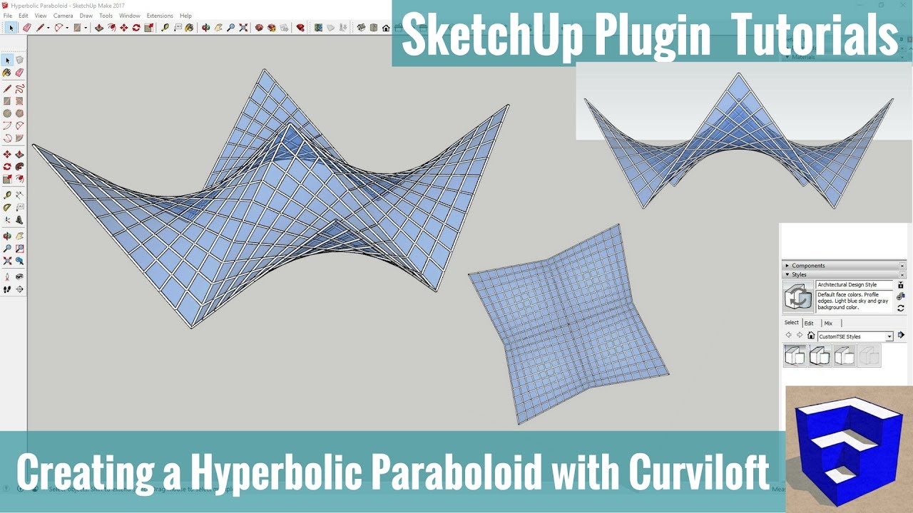 Создание гиперболического параболоида в SketchUp с помощью Curviloft — Учебные пособия по расшире...